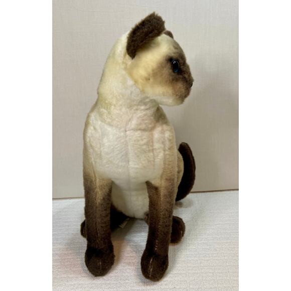 Tiger Tale Toys Siamese Cat Plush Realistic Viahart Sitting Stuffed Animal 13" - Picture 2 of 11